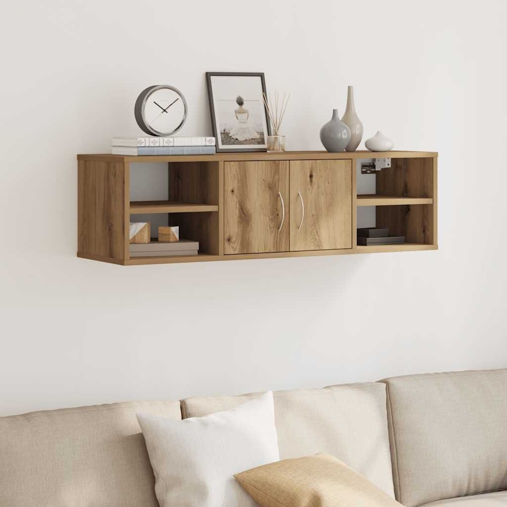 vidaXL Wandkast 101x30x29 cm bewerkt hout artisanaal eikenkleurig