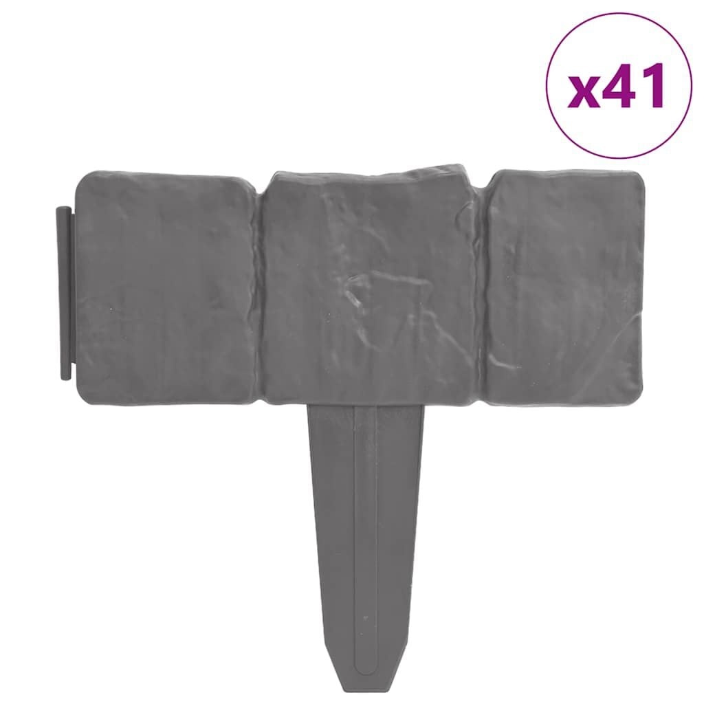 vidaXL Gazonranden 41 st steen-look 10 m kunststof
