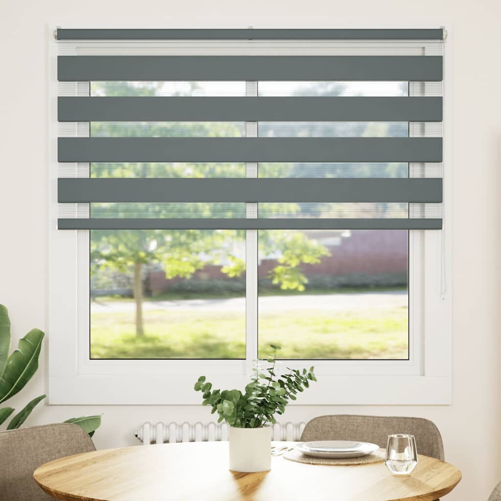 Donkergrijs Zebra Rolgordijn 140x100cm - 33% Korting!