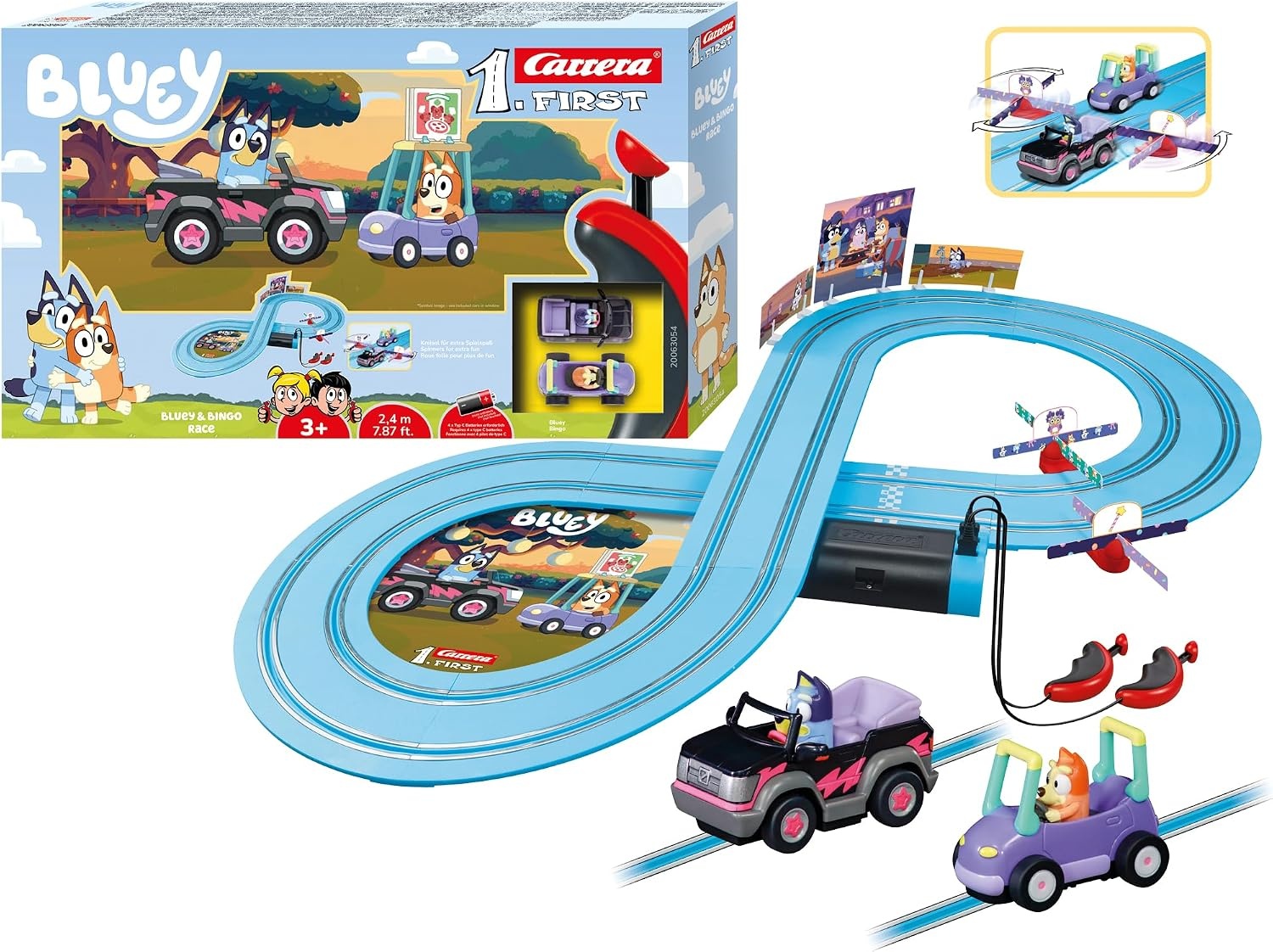 Carrera First Bluey & Bingo Racebaan - 2,4 meter - Meerkleurig