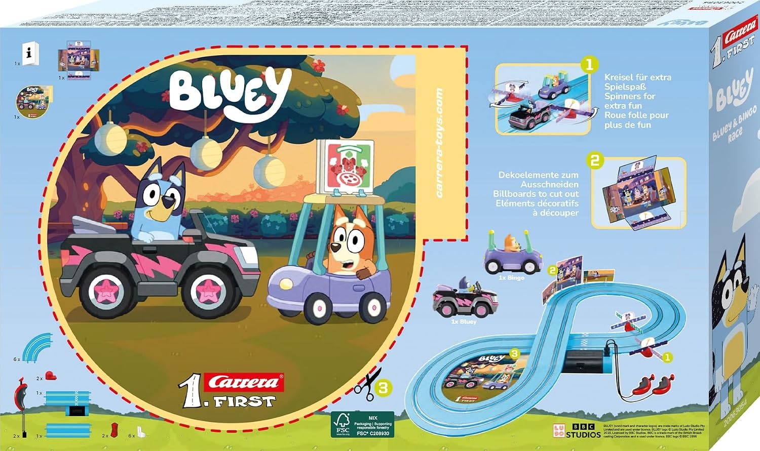 Bluey & Bingo Racebaan 2.4m met Tol - 34% Korting!