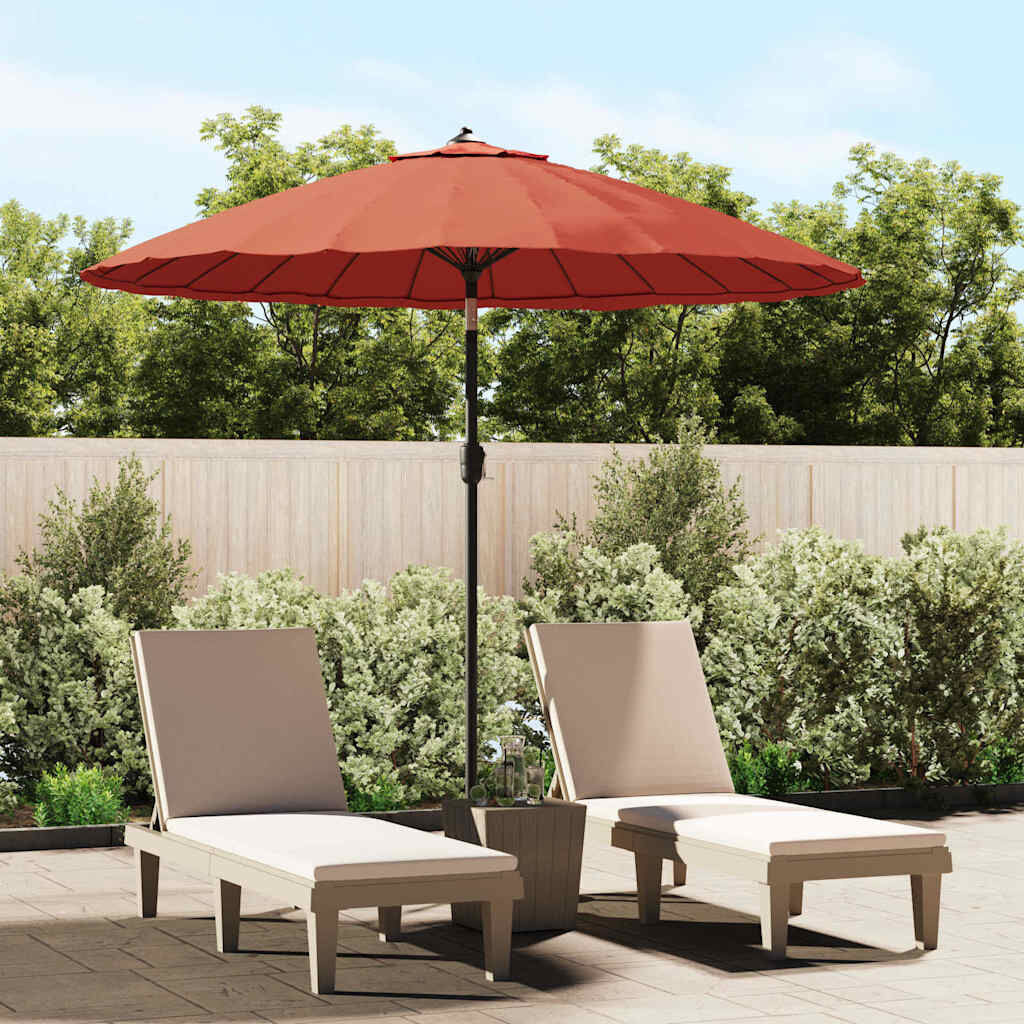 vidaXL Parasol met aluminium paal 250 cm terracottakleurig