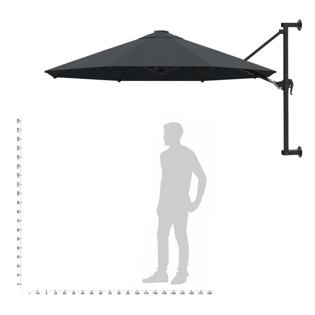 Wandparasol Antraciet 300 cm - 34% Korting