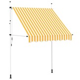 Uittrekbare Luifel 200cm Oranje/Wit - 35% Korting!