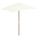 Parasol Zandkleurig 150x200 cm met Houten Paal - 60% Korting