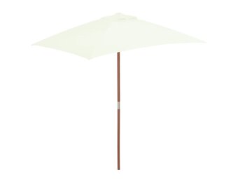 vidaXL Parasol met houten paal 150x200 cm zandkleurig