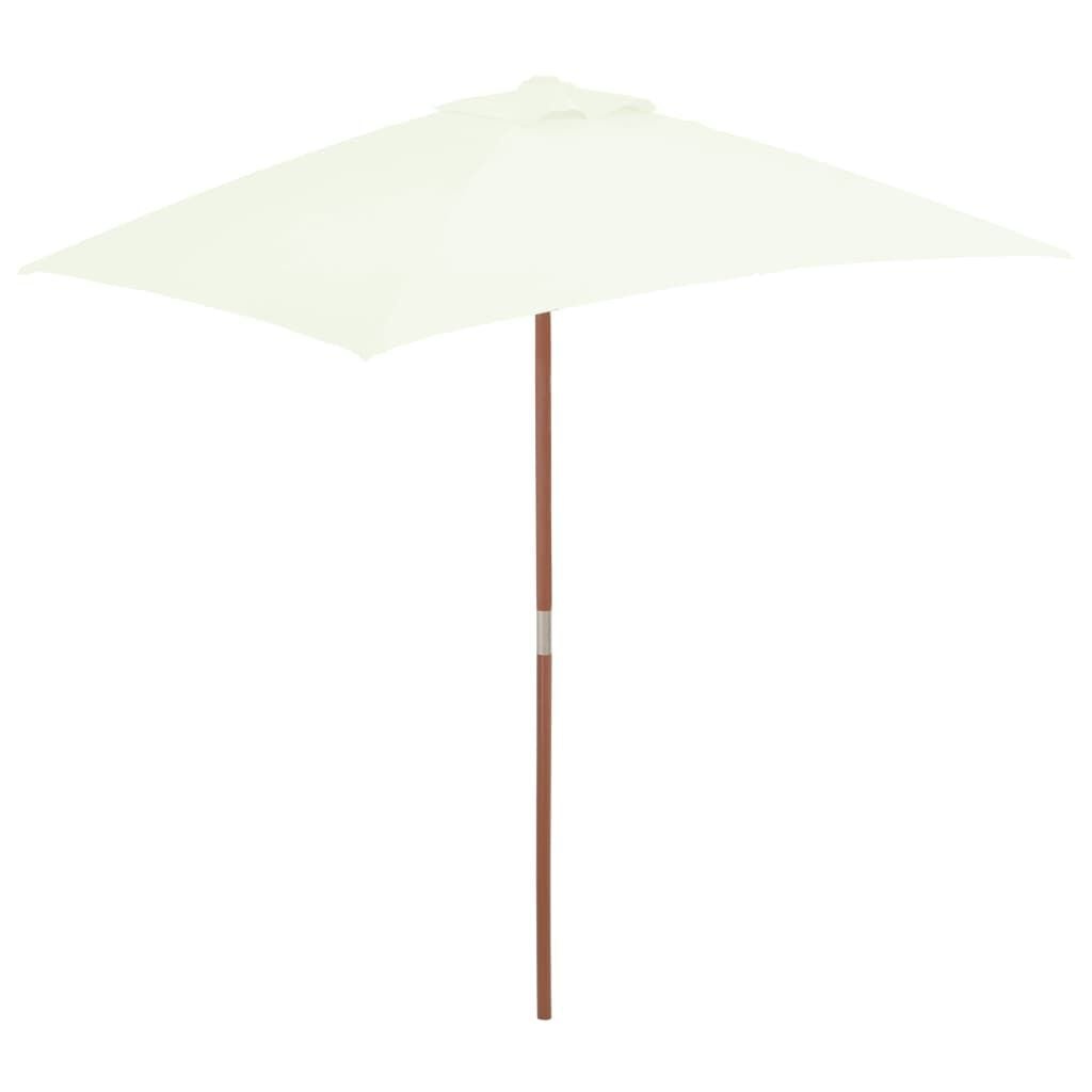 Parasol Zandkleurig 150x200 cm met Houten Paal - 60% Korting