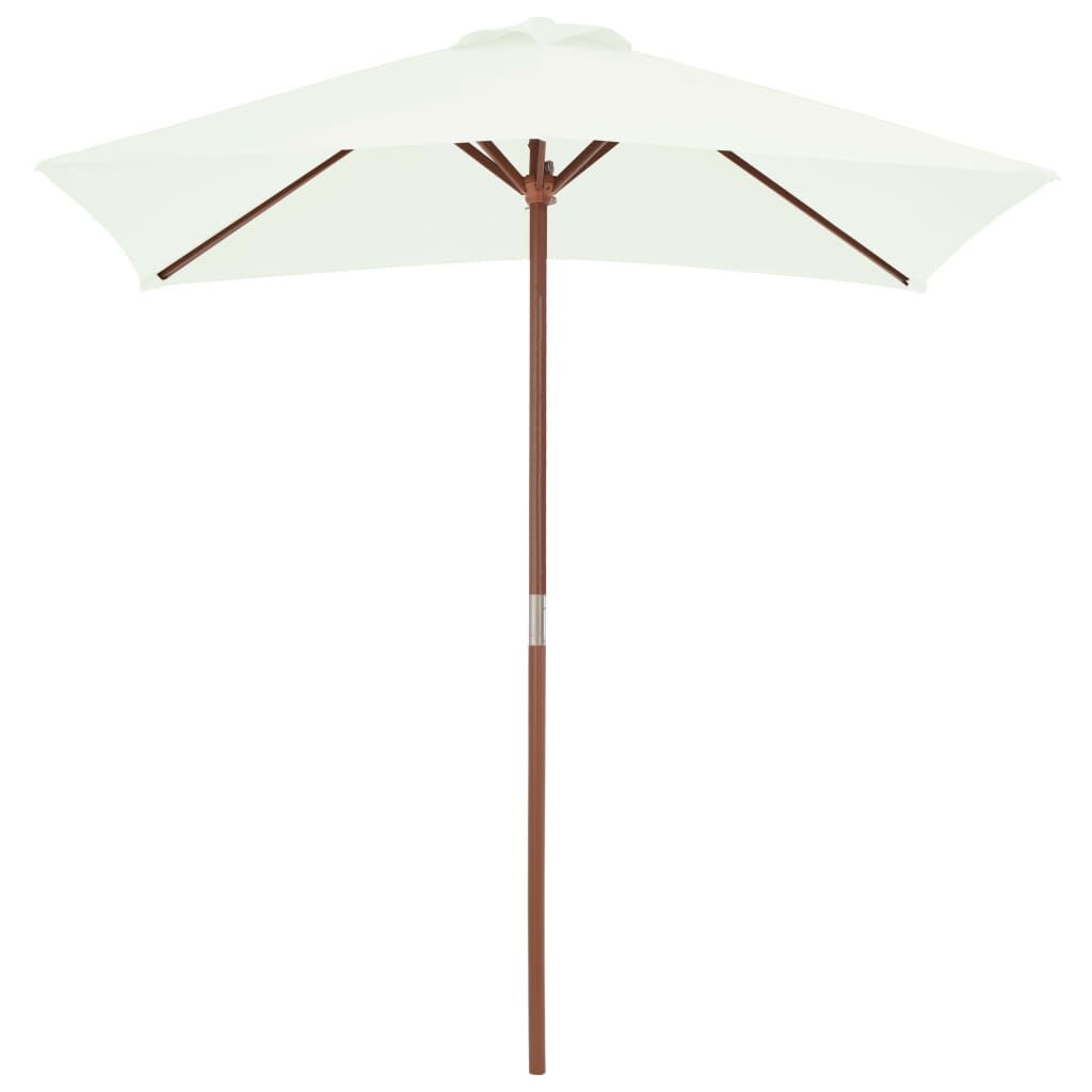 vidaXL Parasol met houten paal 150x200 cm zandkleurig