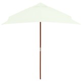 vidaXL Parasol met houten paal 150x200 cm zandkleurig