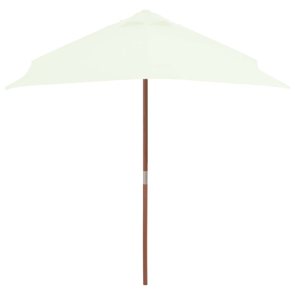 vidaXL Parasol met houten paal 150x200 cm zandkleurig