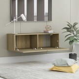 Tv-meubel 100x30x30cm Bewerkt Hout Sonoma Eiken - 33% Korting