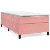 vidaXL Boxspring bed fluweel roze 80x200 cm