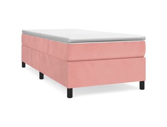 vidaXL Boxspring bed fluweel roze 80x200 cm