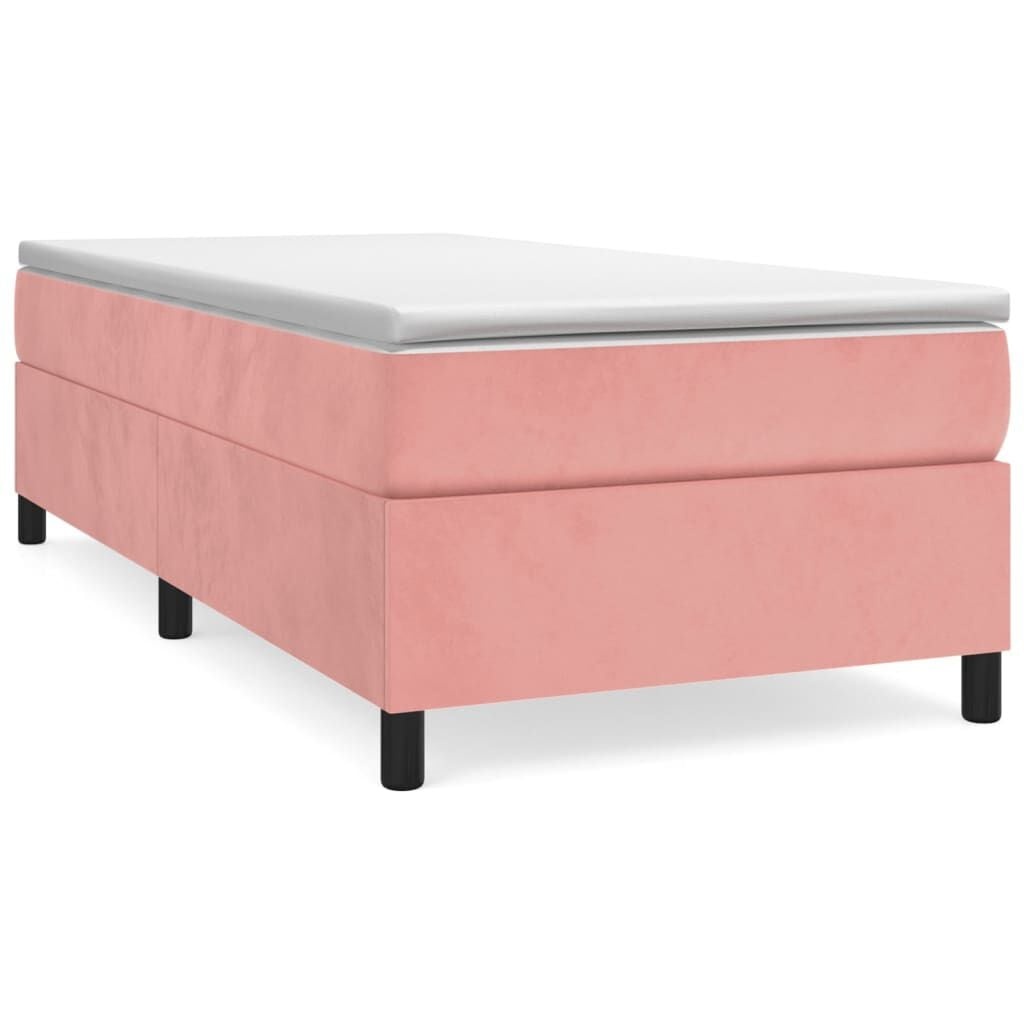 vidaXL Boxspring bed fluweel roze 80x200 cm
