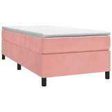 vidaXL Boxspring bed fluweel roze 80x200 cm