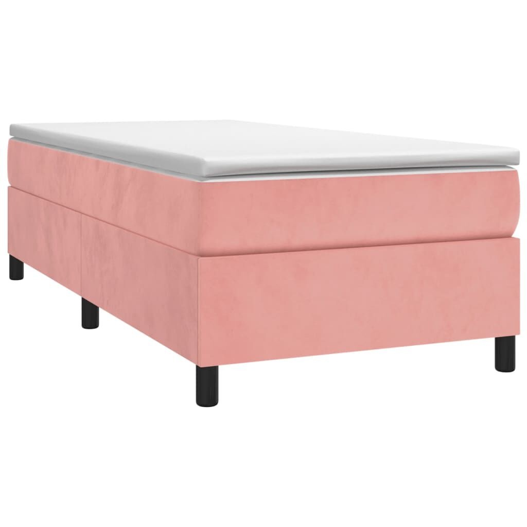 vidaXL Boxspring bed fluweel roze 80x200 cm