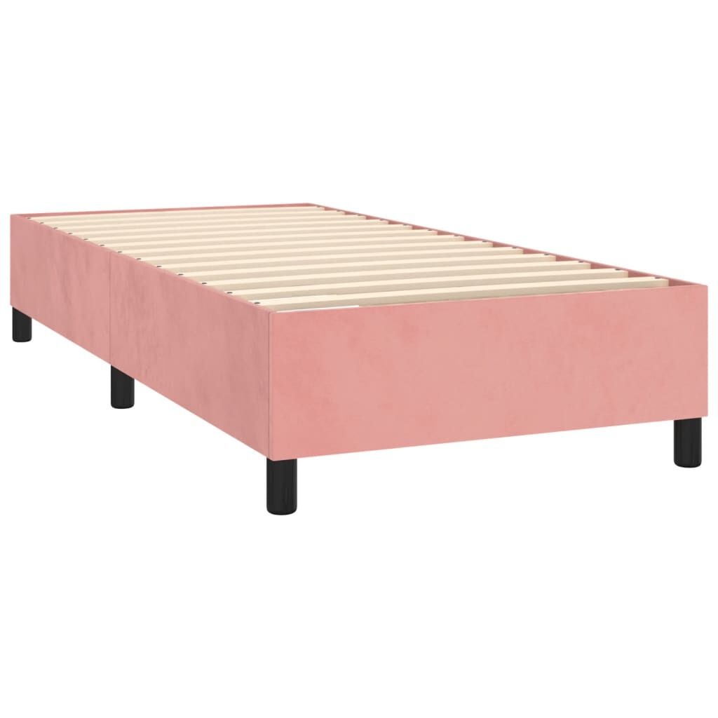 vidaXL Boxspring bed fluweel roze 80x200 cm
