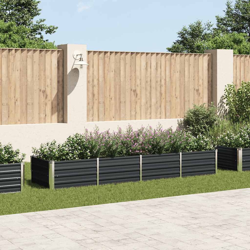 Verhoogde Plantenbak Staal Antraciet 320x80x45 cm - 34% Korting!