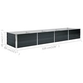 Verhoogde Plantenbak Staal Antraciet 320x80x45 cm - 34% Korting!