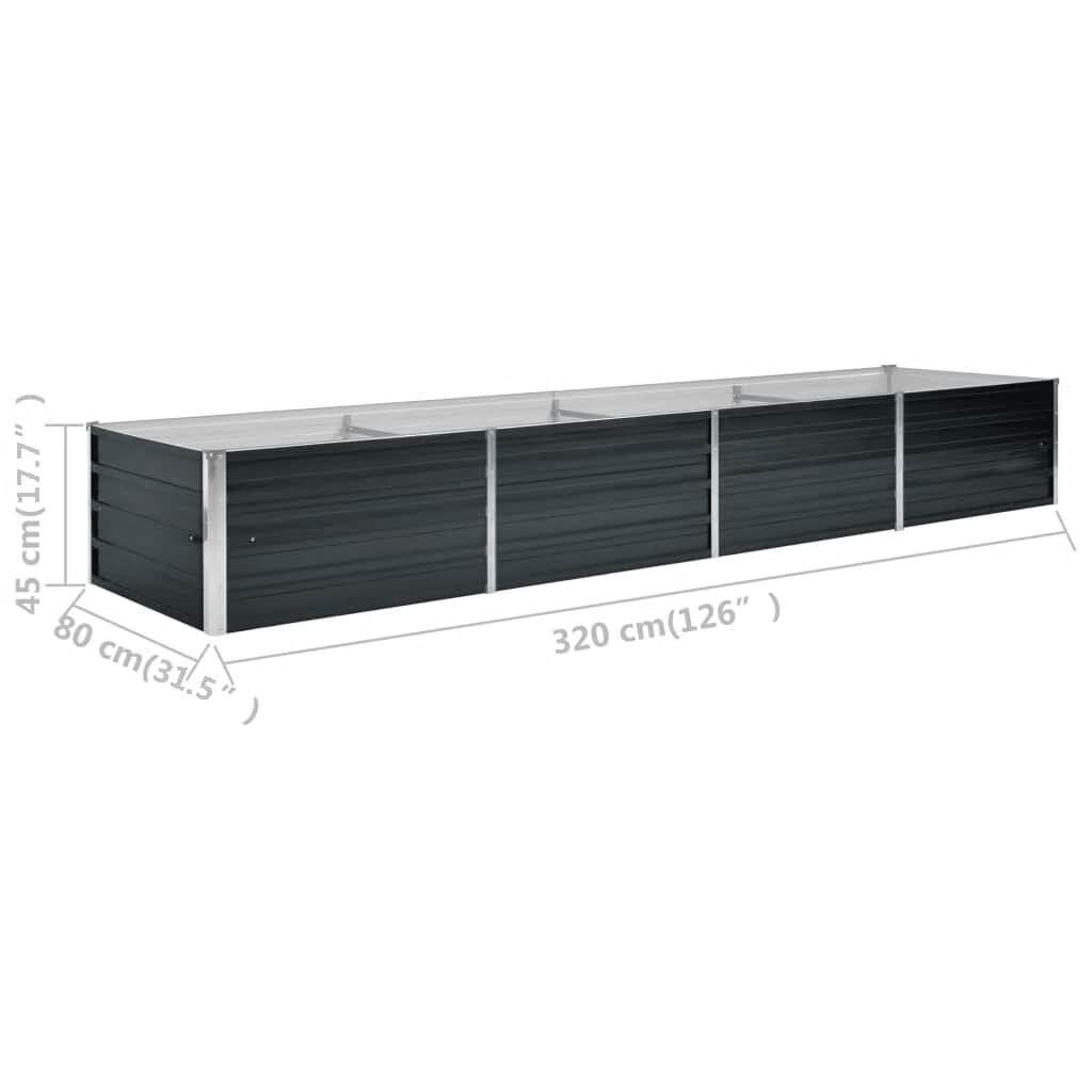 Verhoogde Plantenbak Staal Antraciet 320x80x45 cm - 34% Korting!