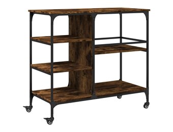 vidaXL Keukentrolley 100x45x89,5 cm bewerkt hout gerookt eikenkleurig