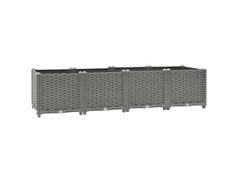 Verhoogde Plantenbak 160x40x38 cm PP Lichtgrijs - 34% Korting