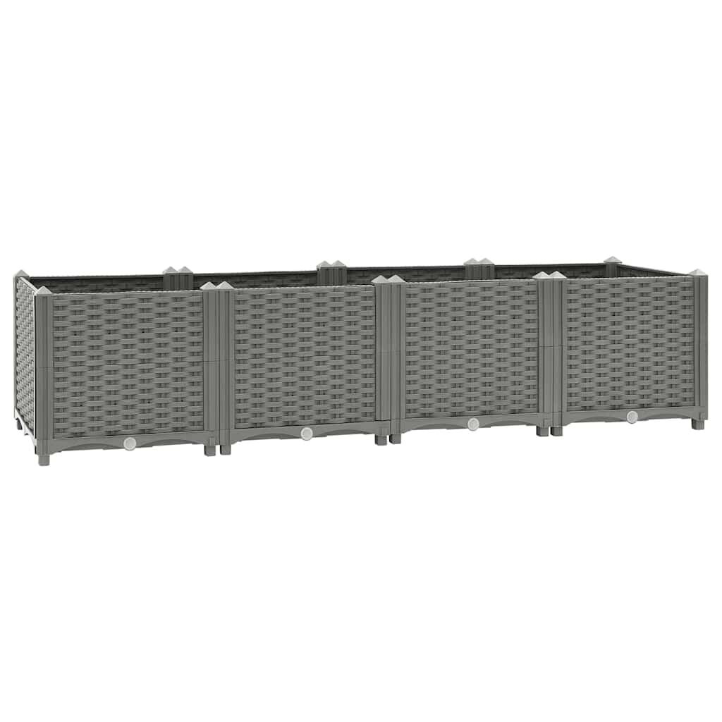 Verhoogde Plantenbak 160x40x38 cm PP Lichtgrijs - 34% Korting