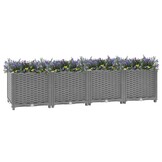 Verhoogde Plantenbak 160x40x38 cm PP Lichtgrijs - 34% Korting