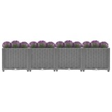 Verhoogde Plantenbak 160x40x38 cm PP Lichtgrijs - 34% Korting