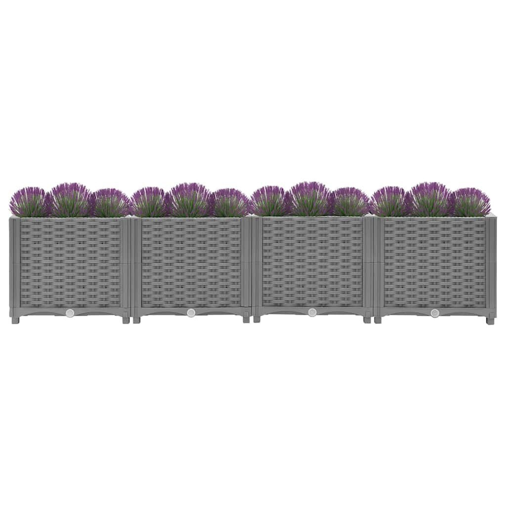 Verhoogde Plantenbak 160x40x38 cm PP Lichtgrijs - 34% Korting