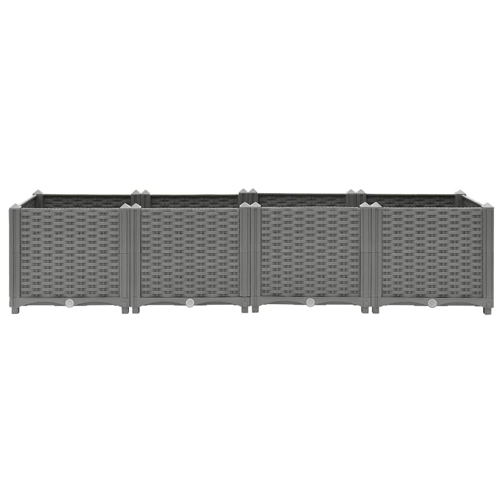 Verhoogde Plantenbak 160x40x38 cm PP Lichtgrijs - 34% Korting