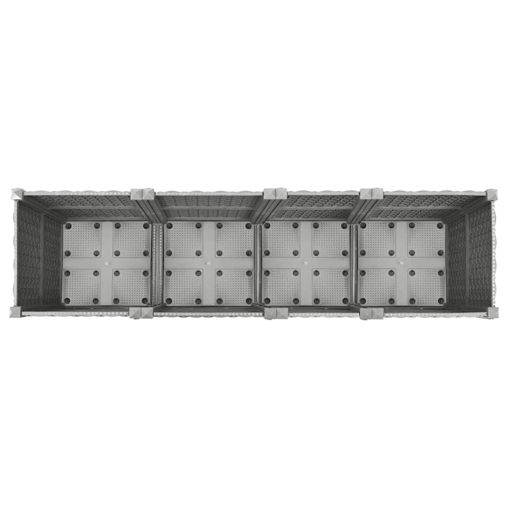 Verhoogde Plantenbak 160x40x38 cm PP Lichtgrijs - 34% Korting