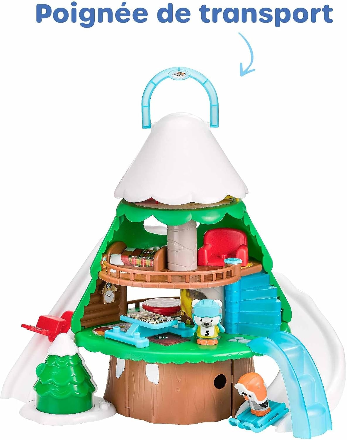 Klorofil - De Gla Resort dennenboom – speelgoed voor kinderen – skigebied – verzint je verhalen – miniatuurwereld – Klorofil universum – 1 figuur en 9 accessoires inbegrepen 700214