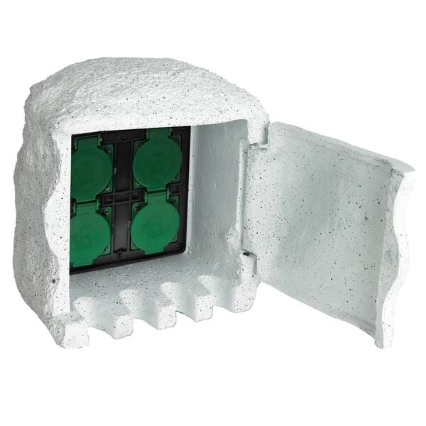 Tuinstopcontact met 4 stekkerdozen, waterdicht, wit - 59% korting