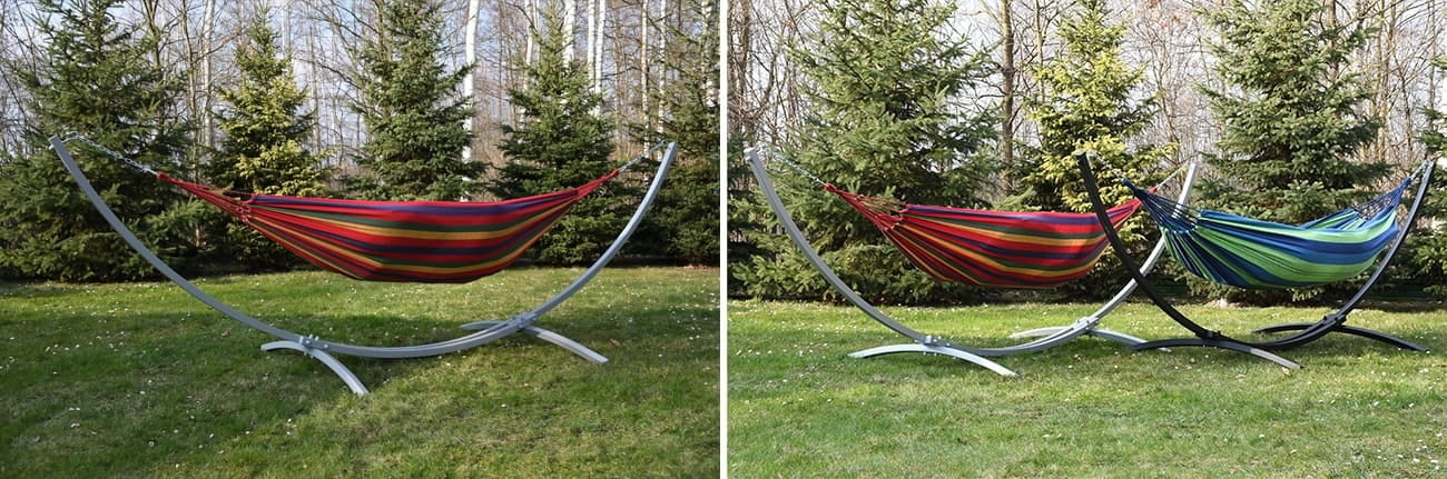 Frame voor grote hangmat 363 x 130 cm – Wit metaal – Tot 220 kg