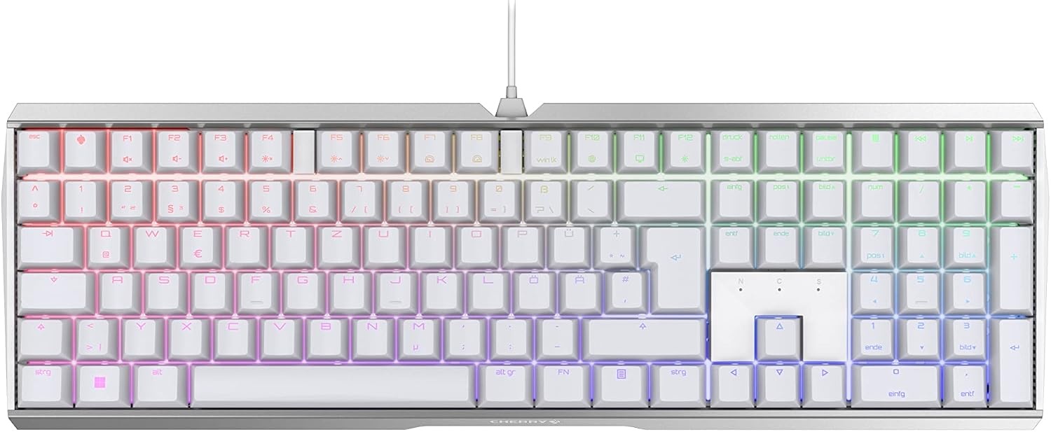 CHERRY MX BOARD 3.0 S Mechanisch Gaming Toetsenbord, QWERTZ, Aluminium, RGB, MX Silent Red, Zwart
