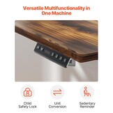 VEVOR Bureauframe met dubbele motor, instelbare hoogte 65-129 cm en lengte 110-178 cm, elektrisch tafelframe, ergonomische werkstationbasis, 3 standen (alleen zwart frame)