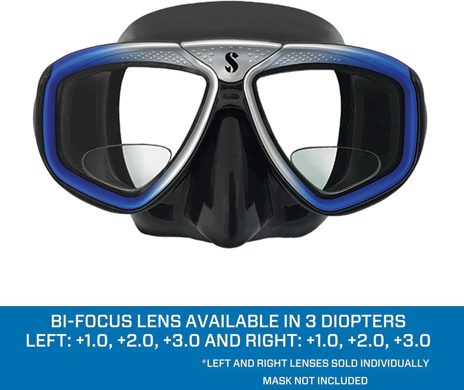 Scubapro Unisex volwassenen VERRE BIFOCAL FINO/Zoom + 1 D duikregelaars, meerkleurig, één maat
