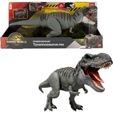 Mattel Jurassic World Rebirth Power Devour T. rex-figuur | T-Rex dinosaurusfiguur met continue beet via tong, licht & geluid, digitale app-play, JGB50