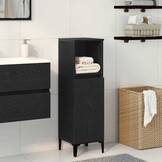 Badkamerkast Zwart Eiken 30x100cm - 54% Korting!