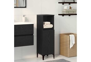 Badkamerkast Zwart Eiken 30x100cm - 54% Korting!