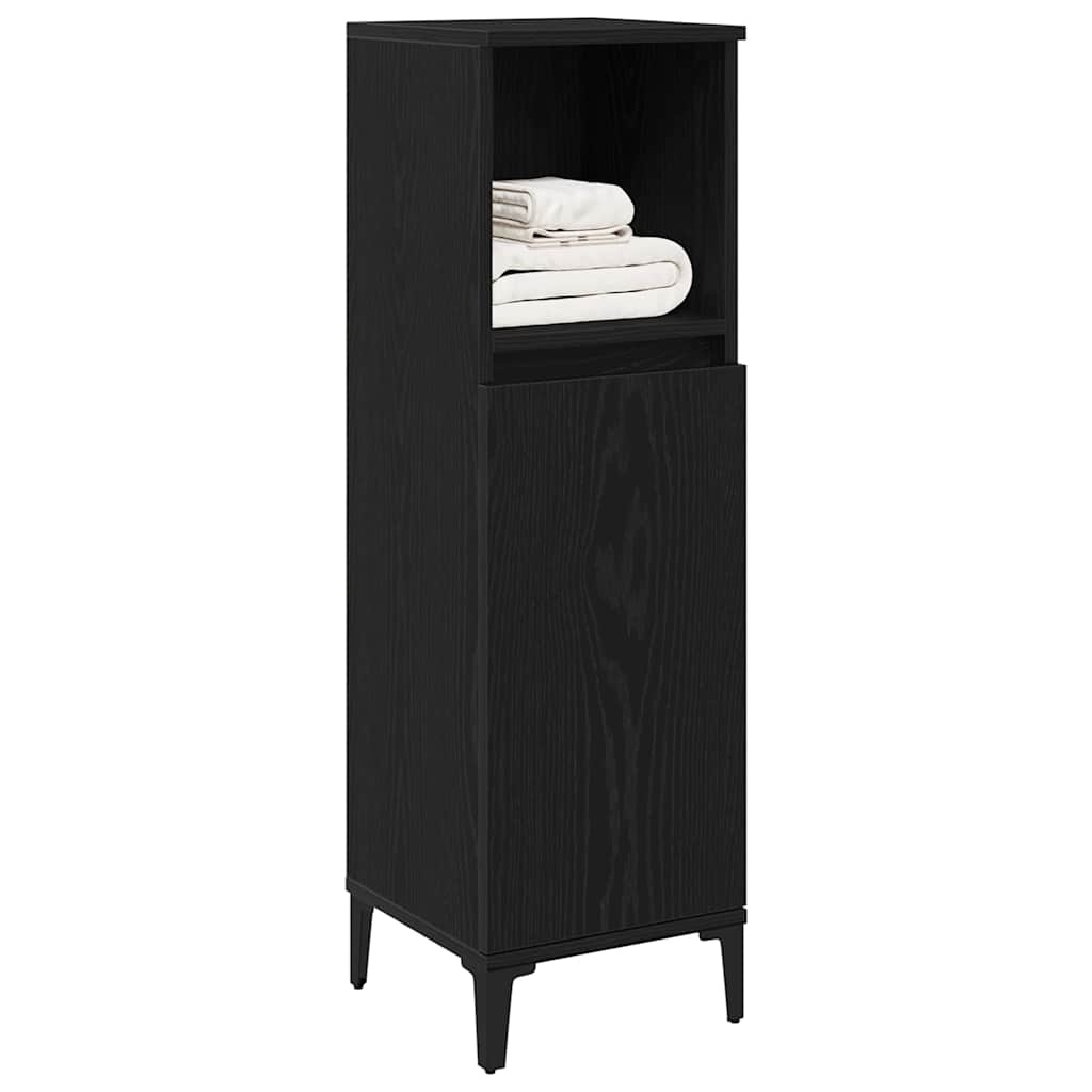 Badkamerkast Zwart Eiken 30x100cm - 54% Korting!