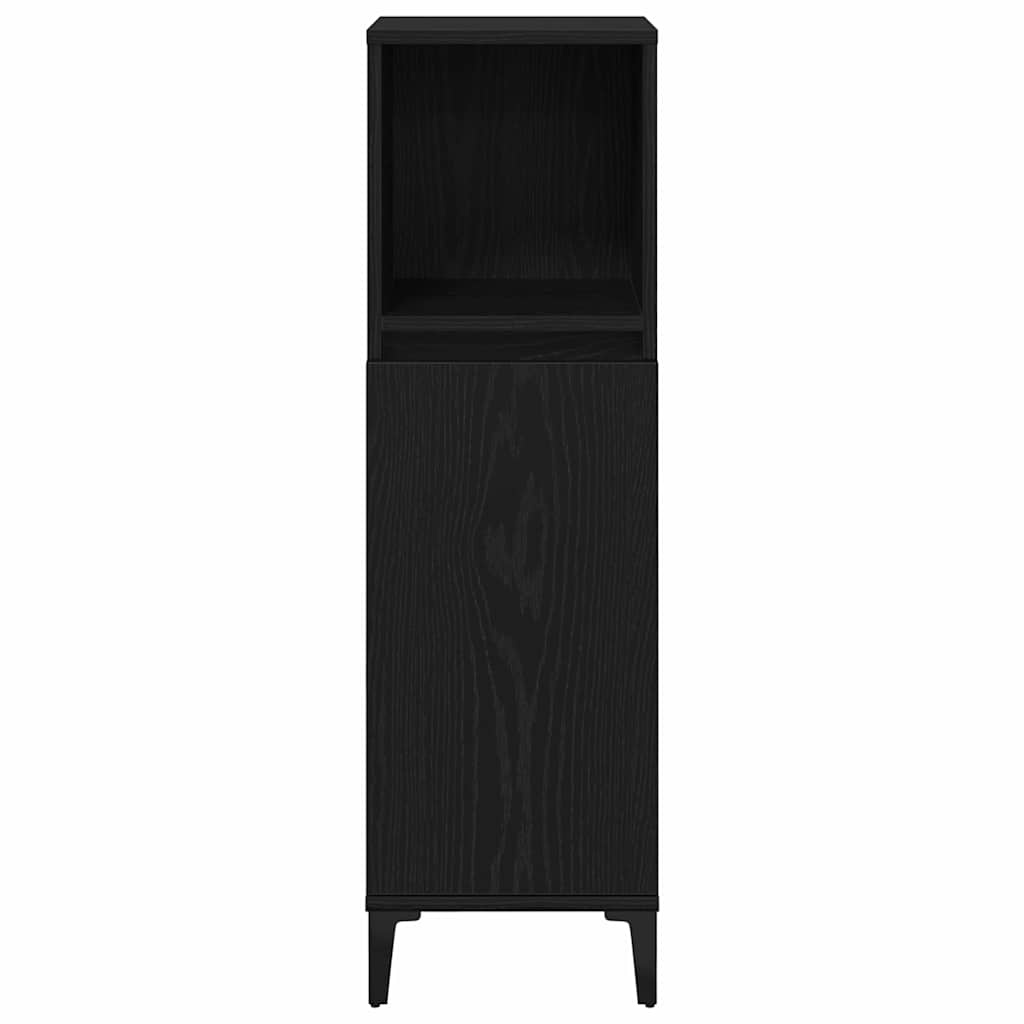 Badkamerkast Zwart Eiken 30x100cm - 54% Korting!