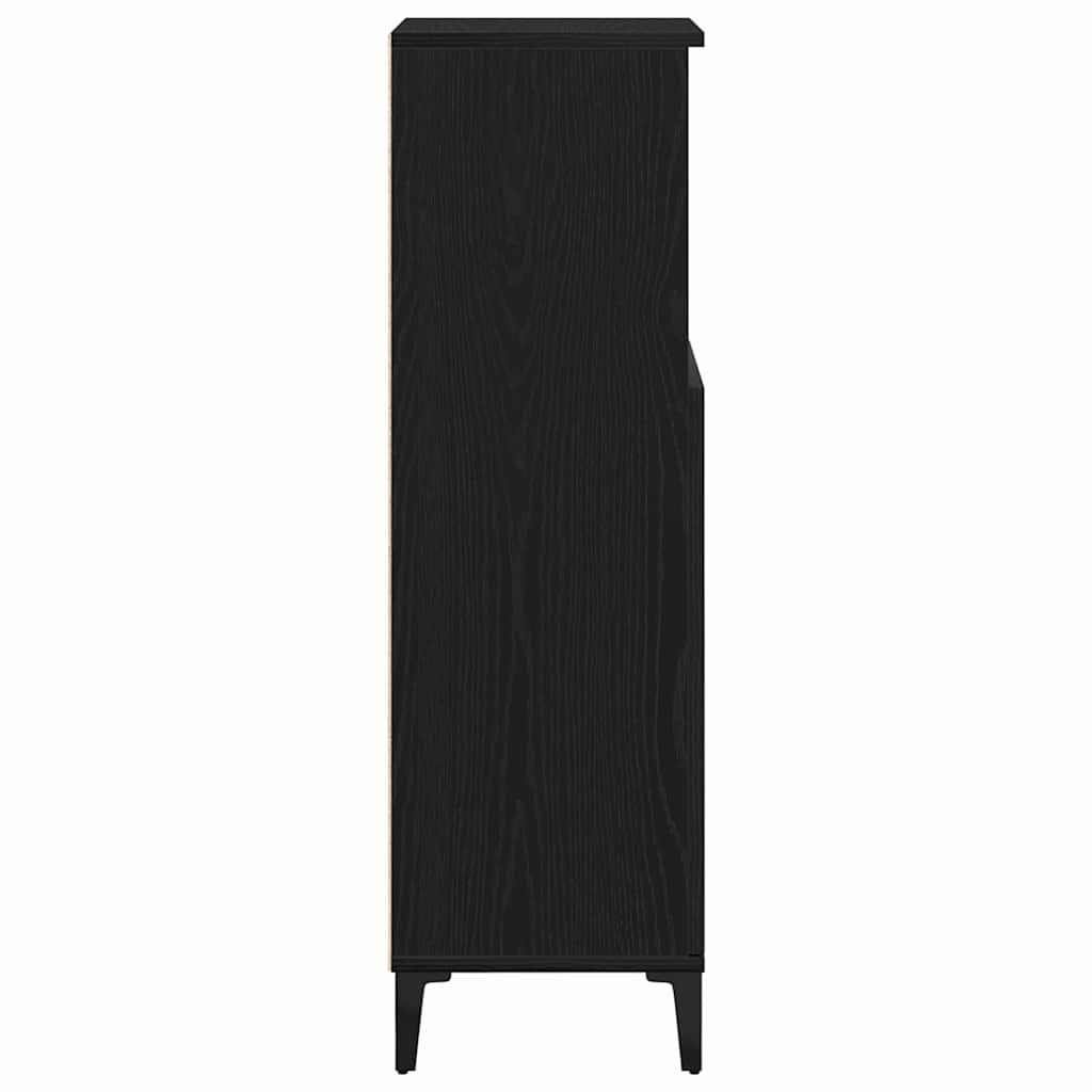 Badkamerkast Zwart Eiken 30x100cm - 54% Korting!