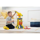 Rubble & Crew - Bark Yard Kraantoren-speelset met Rubble-figuurtje en 340 g Kinetic Build-It speelzand