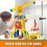 Rubble & Crew - Bark Yard Kraantoren-speelset met Rubble-figuurtje en 340 g Kinetic Build-It speelzand