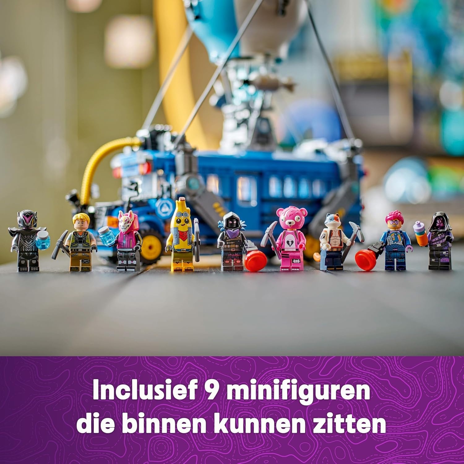 LEGO Fortnite Battle Bus – Speelgoed voor Kinderen Met 9 Personage Figuren en Accessoires – Cadeau voor Gamers Vanaf 10 Jaar, Meisjes, Jongens, Tieners en Fans – 77073