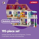 schleich HORSE CLUB | Paardenboerderij Lakeside 42551 | Set met huis, stal, 2 paarden, Hannah, haar ouders en accessoires | cadeau voor kinderen | paardenspeelgoed vanaf 5 jaar | 192-delig set
