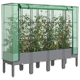 Verhoogde Plantenbak met Kas 160x40x140cm Rattanlook - 35% Korting