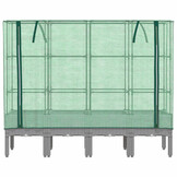 Verhoogde Plantenbak met Kas 160x40x140cm Rattanlook - 35% Korting